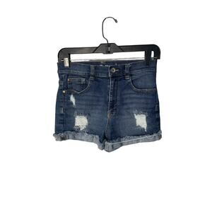 Wallflower Stellar High Rise distressed blue jeans shorts women/junior's size 5